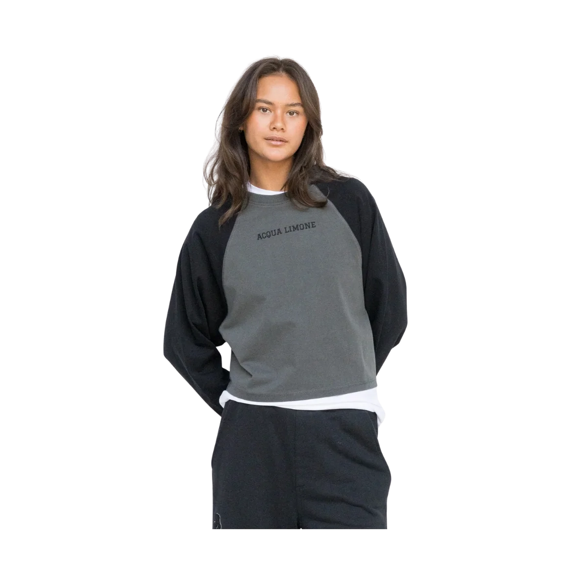 Cropped Varsity LS Tee - Anthracite Black - Bild 4