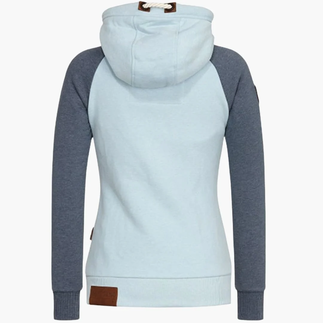 Damhudjacka med framdragkedja och ribbade detaljer - Bild 7
