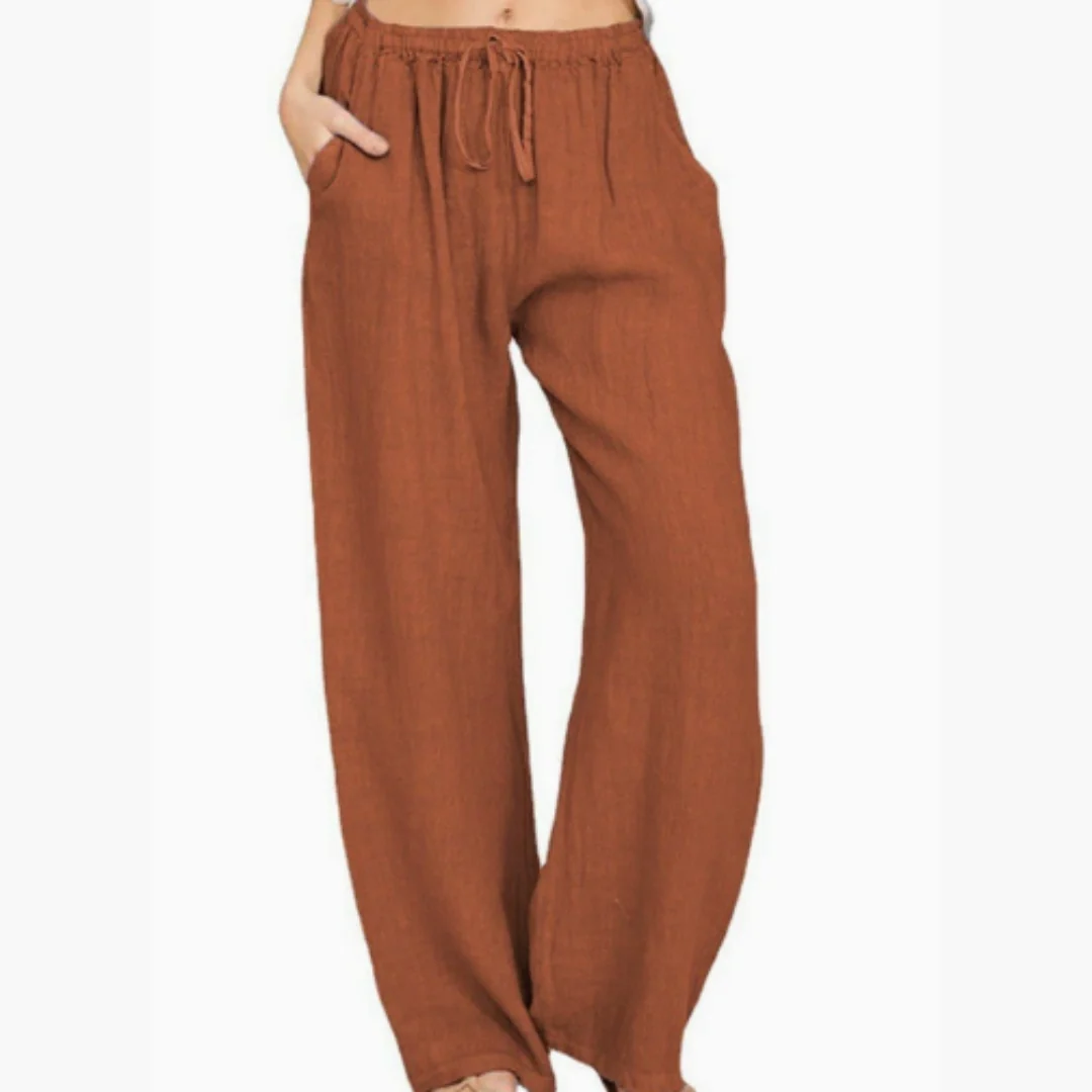 Dampants med elastisk midja och sidfickor