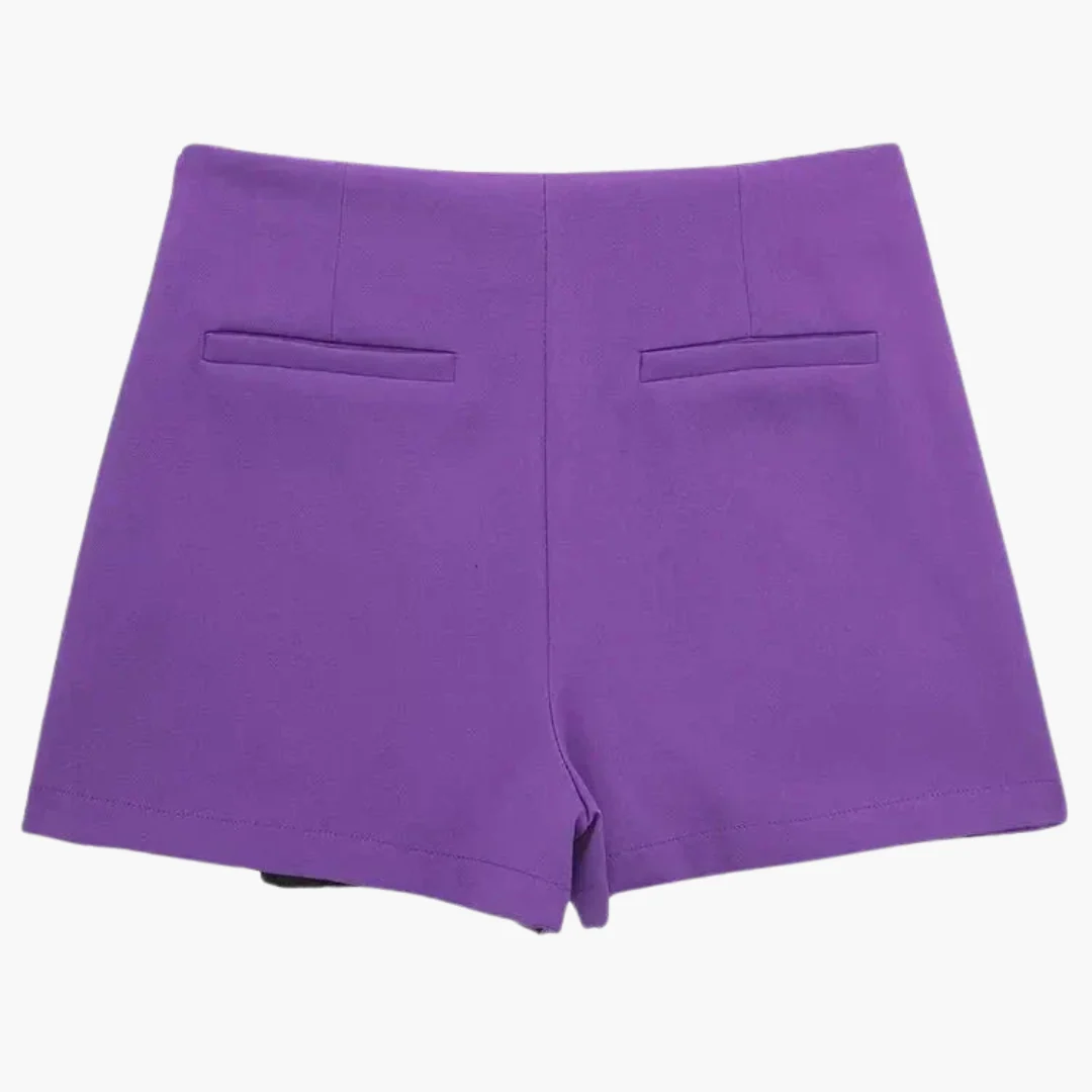 Högmidjad omlott-skort för kvinnor med inbyggda shorts - Bild 5