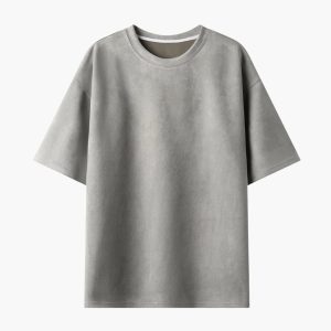 Herr-T-shirt med rund halsringning och extra bred passform