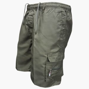 Herr-cargoshorts med dragsko och fickor