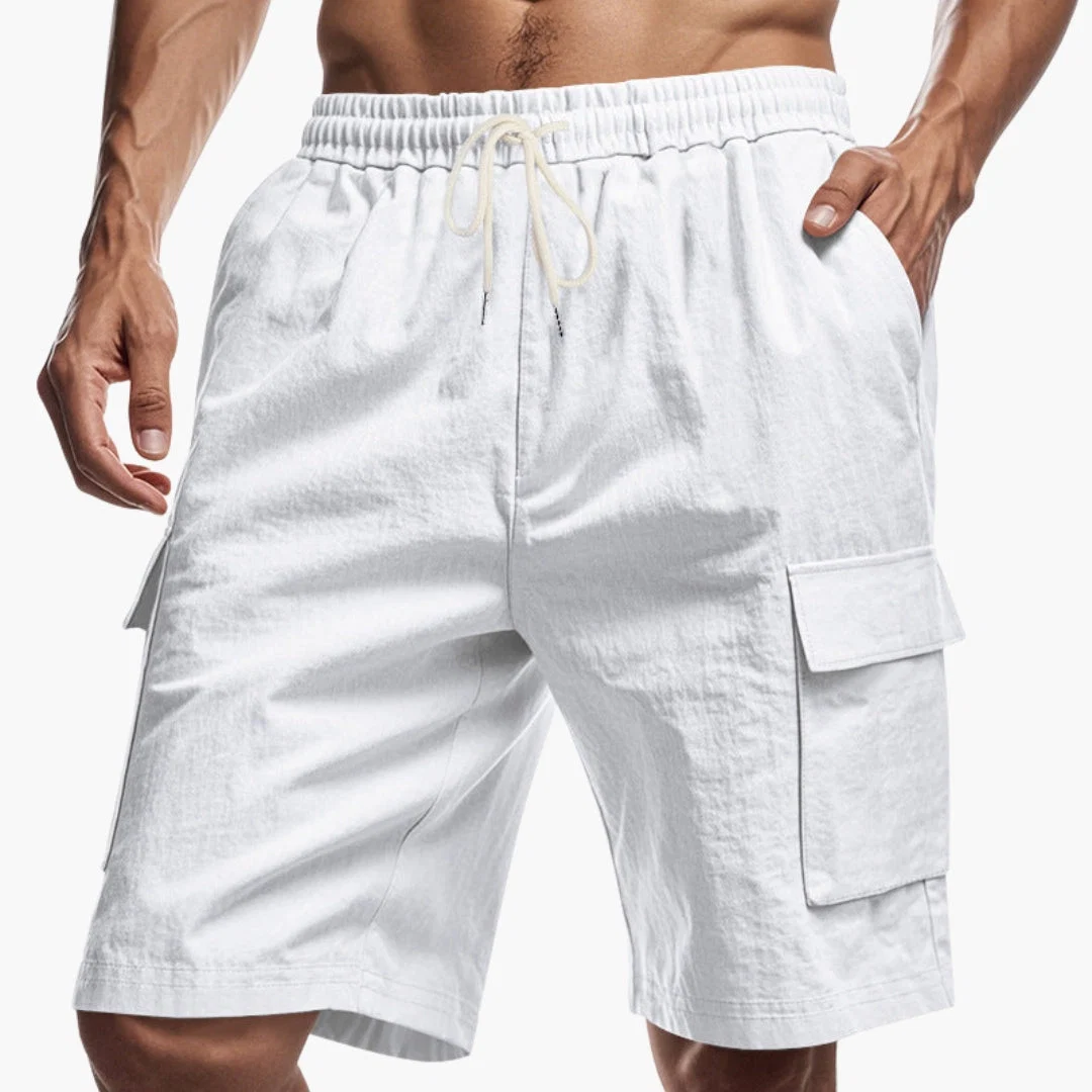 Herr-cargoshorts med dragsko och fickor - Bild 8
