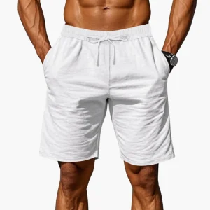 Herrshorts med elastisk midjeband och flera fickor