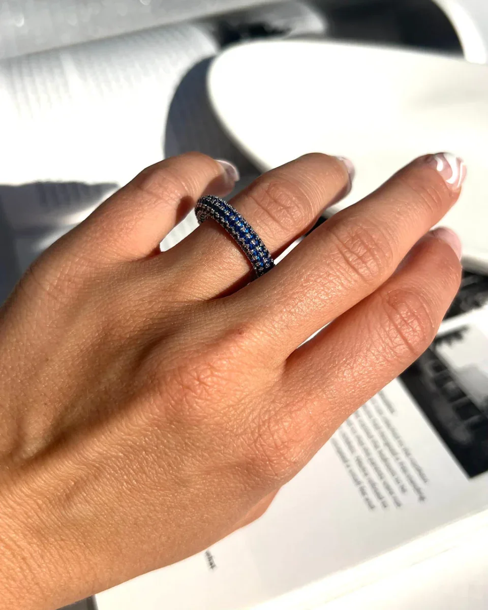 Pave Amalfi Ring - Blue - Bild 4