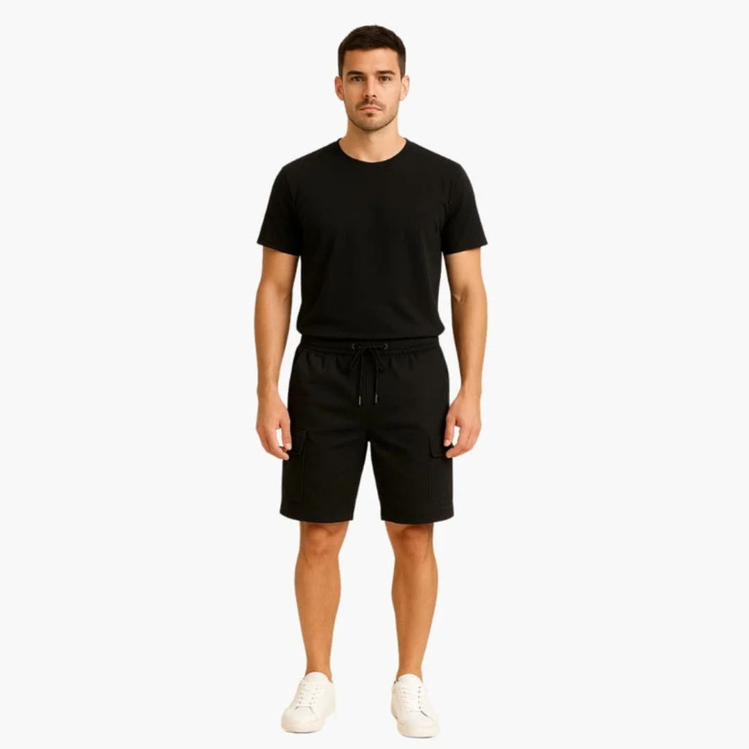Kort cargo shorts för män med ficka med lock - Bild 3