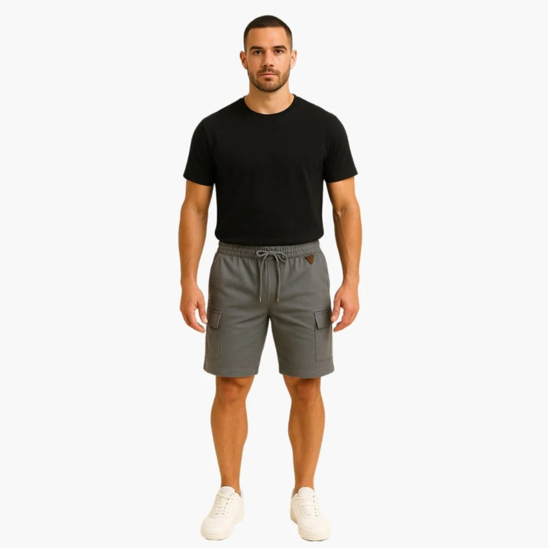 Kort cargo shorts för män med ficka med lock - Bild 7