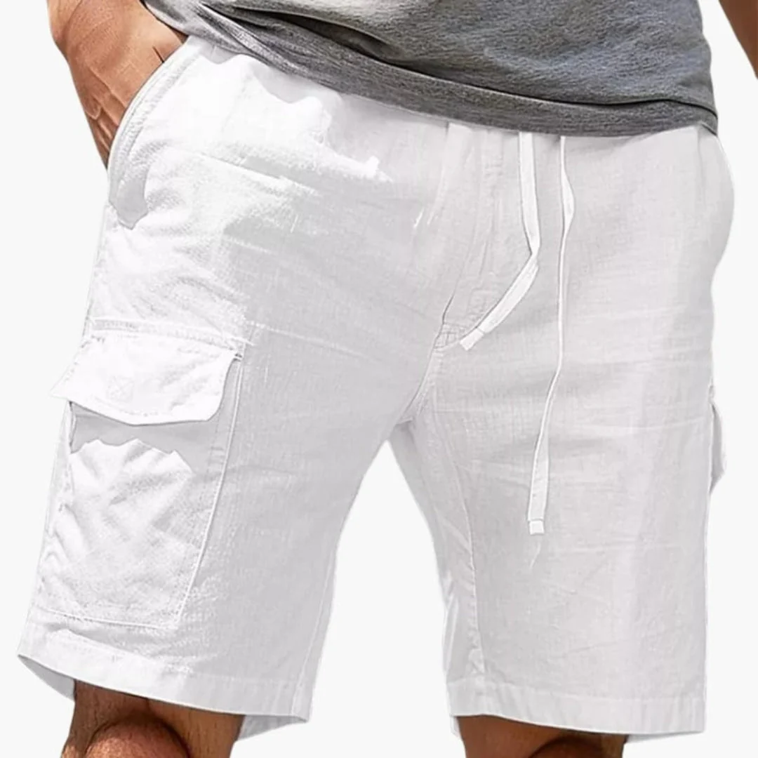 Kort cargoshorts för män med dragsko i midjan - Bild 4
