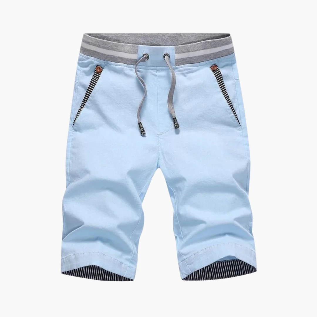 Kort herrshorts med sidofickor och uppvikt fåll - Bild 3