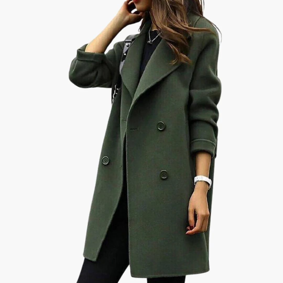 Kvinnors trenchcoat med kavajslag och knappstängning - Bild 2