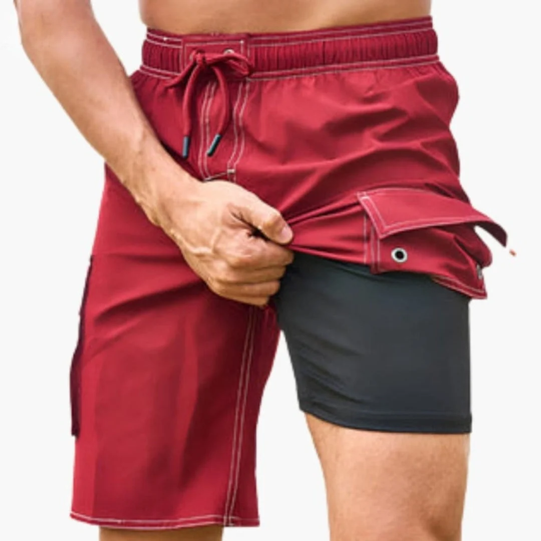 Herrbadshorts med dragsko och sidoficka - Bild 7
