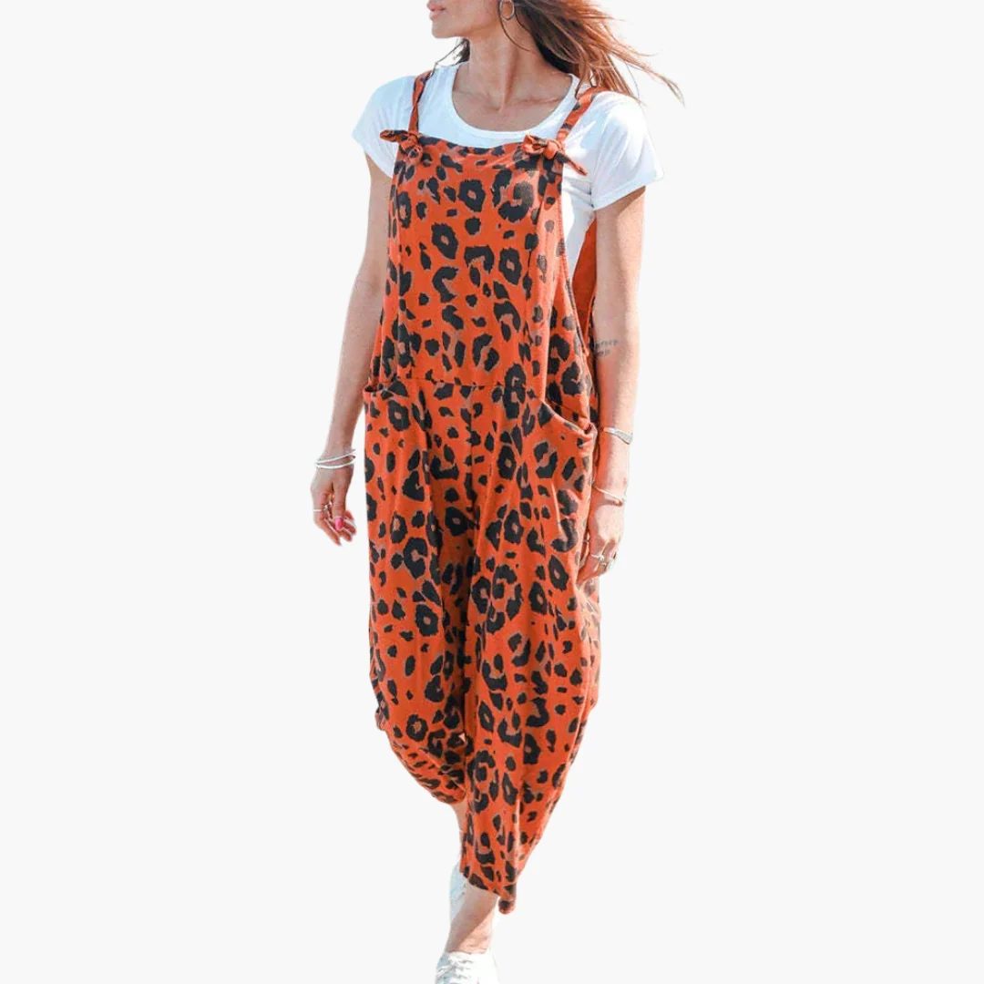Dam Jumpsuit med Mönster och Fickor