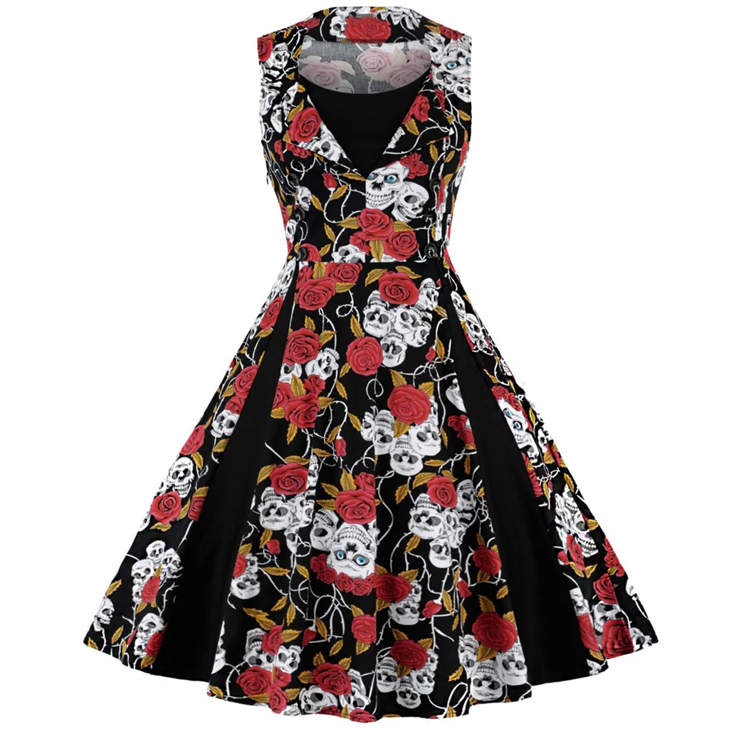 Dödskalle Klänning Gothic Lolita - Bild 2