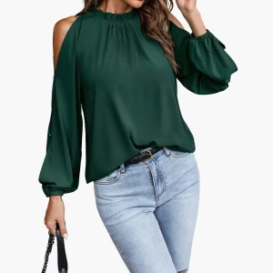 Damblus med off-shoulder-design och puffärmar