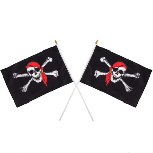 2 Dödskalle Flaggor Jolly Roger