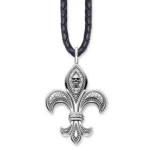 Dödskalle Halsband (Äkta Silver)  Heraldisk Lilja