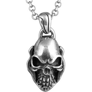 Dödskalle Halsband (Äkta Silver)  Shiny Braincase