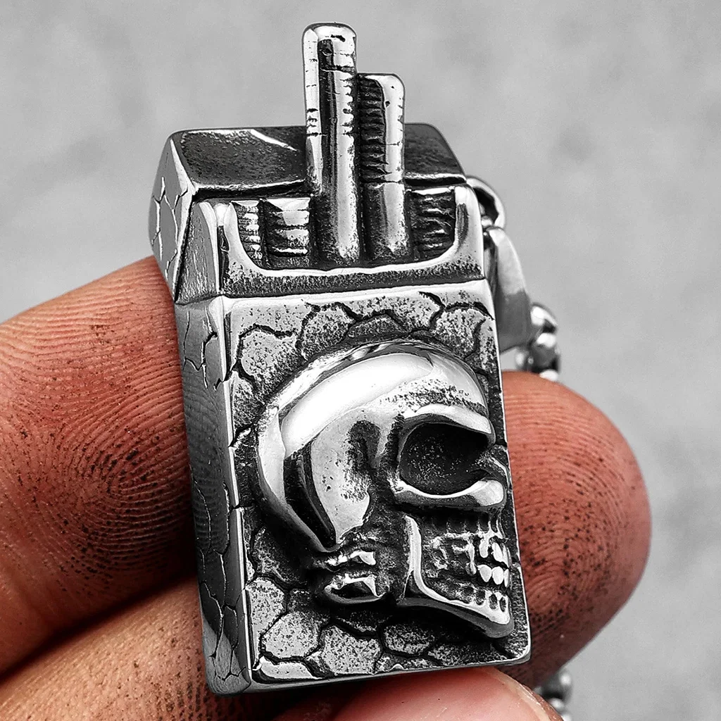 Dödskalle Halsband (Stål) Skull Cigarettes - Bild 4