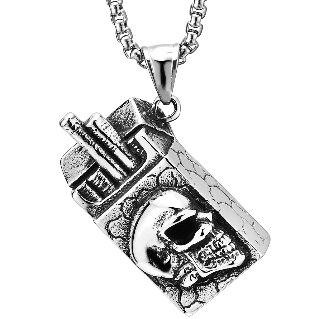 Dödskalle Halsband (Stål) Skull Cigarettes - Bild 2
