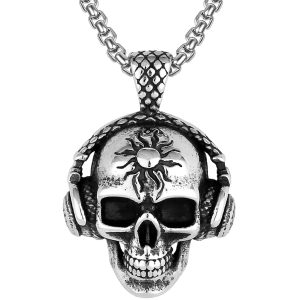 Dödskalle Halsband (Stål)  Headphones Skull