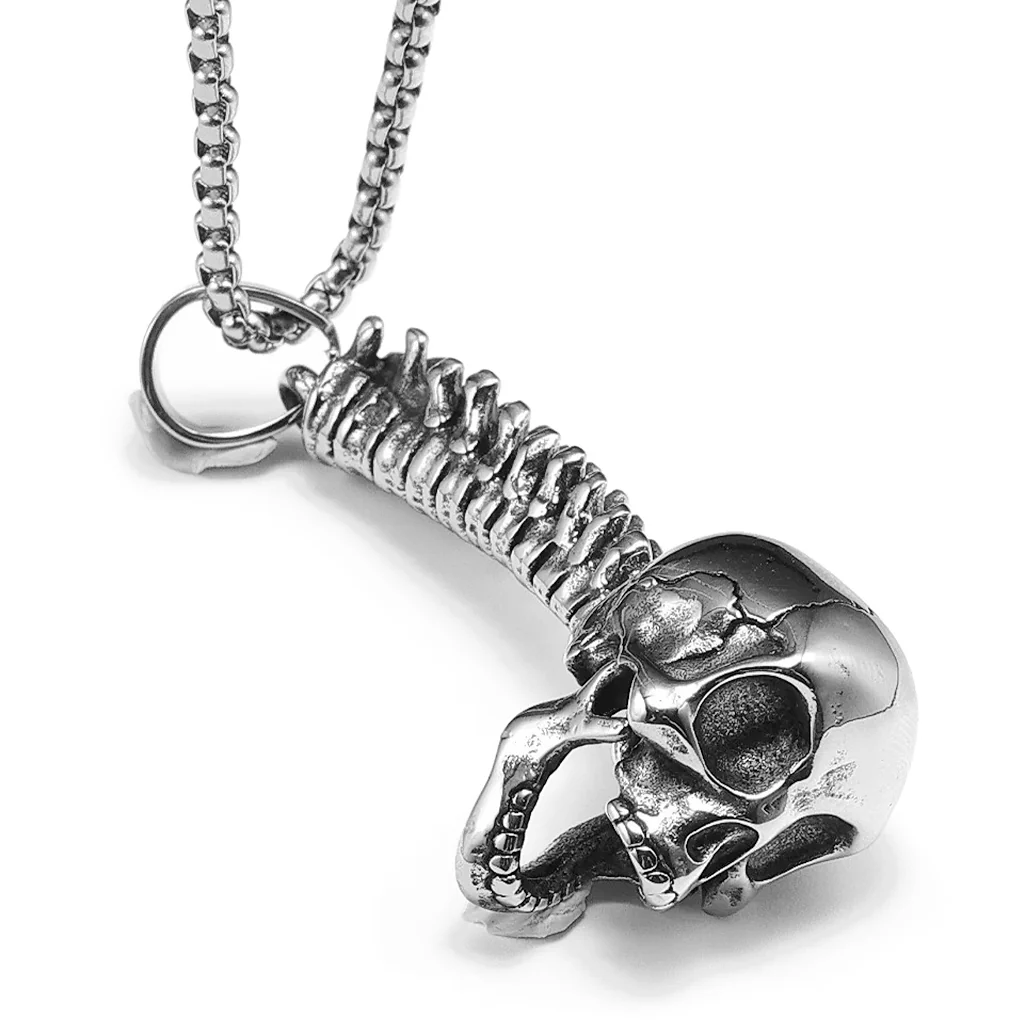 Dödskalle Halsband (Stål) Spine Skull