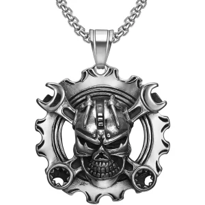Dödskalle Halsband (Stål) Crossed Wrenches