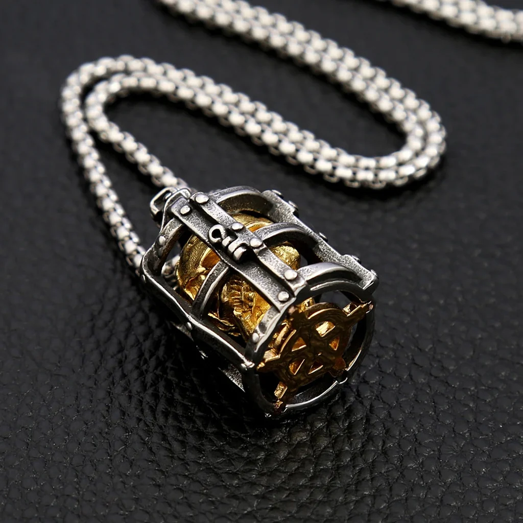 Dödskalle Halsband (Stål) Cage Skull - Bild 4