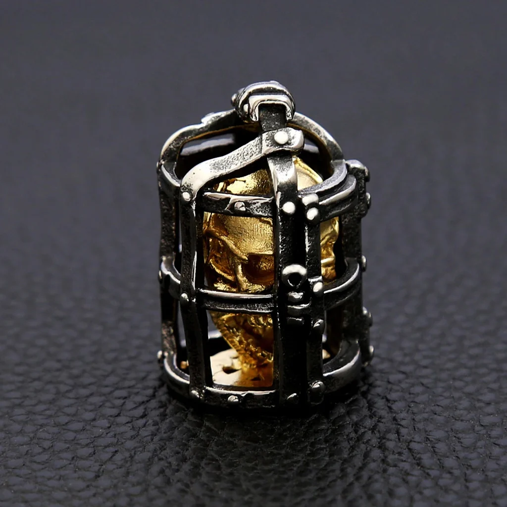 Dödskalle Halsband (Stål) Cage Skull - Bild 6