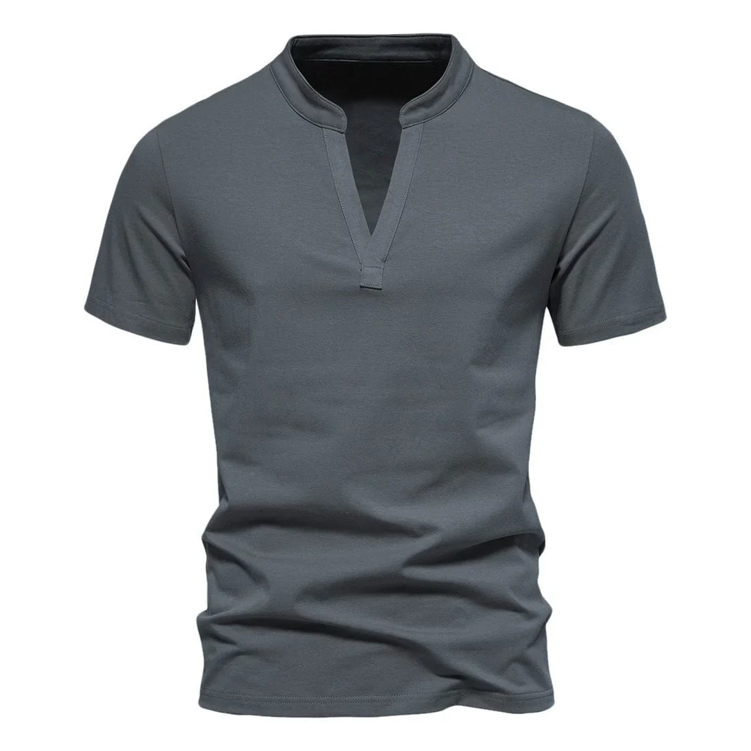 Herrarnas V-ringade T-shirt med modern passform - Bild 2