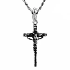 Dödskalle Halsband (Stål)  Jesus Christ