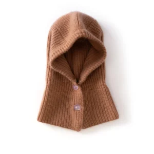Kids Cashmere Stickad Hood Hat Cashmere Balaclava för pojkar och flickor