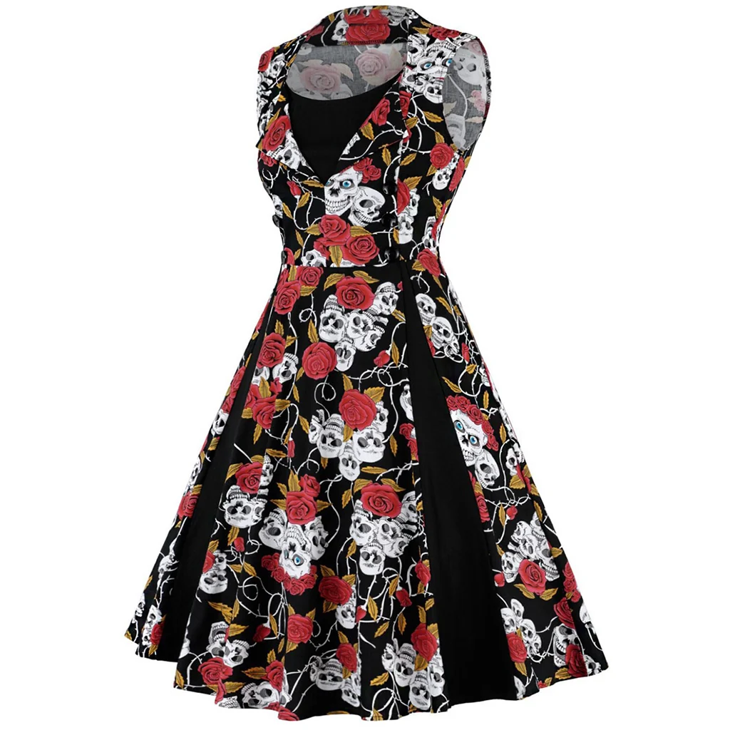 Dödskalle Klänning Gothic Lolita - Bild 3