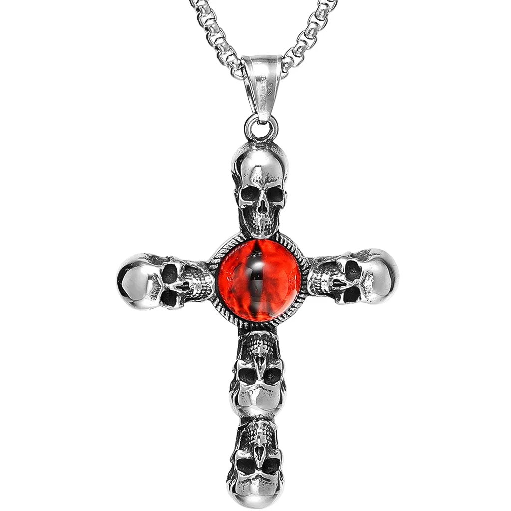Dödskalle Halsband (Stål) Sauron's Cross - Bild 2