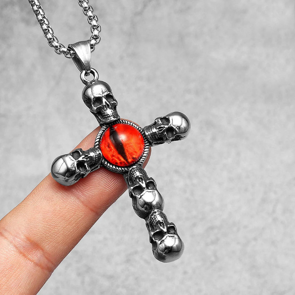 Dödskalle Halsband (Stål) Sauron's Cross - Bild 4