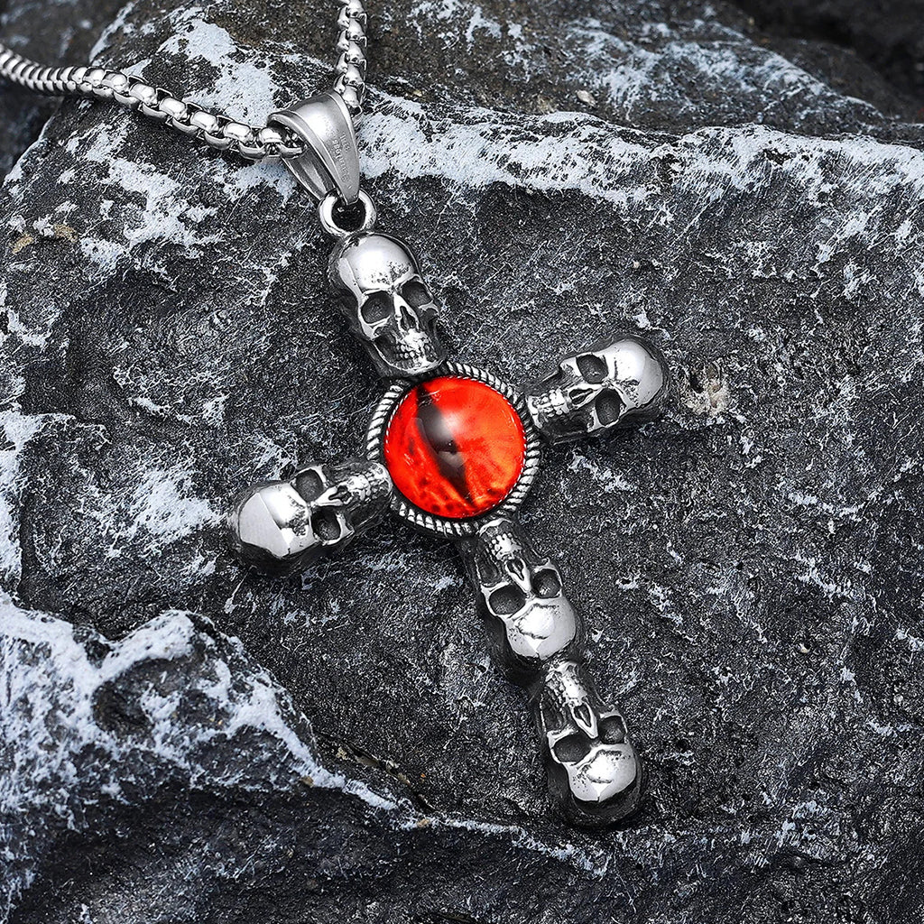 Dödskalle Halsband (Stål) Sauron's Cross - Bild 7