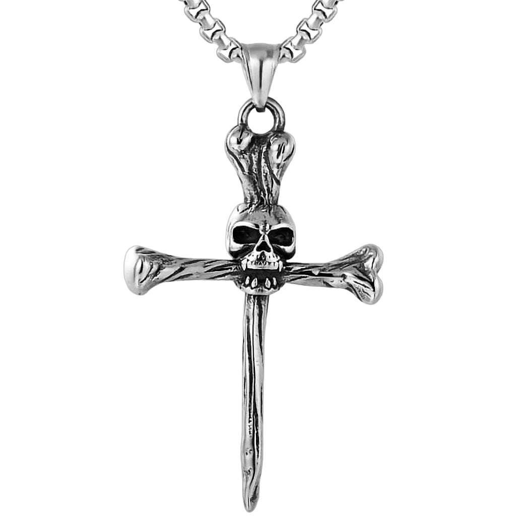 Dödskalle Halsband (Stål) Bone Cross