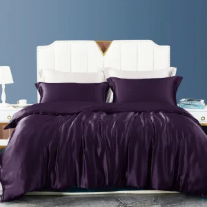 25 Momme 100 % Mulberry Silk 4-delad påslakanset med platt lakan