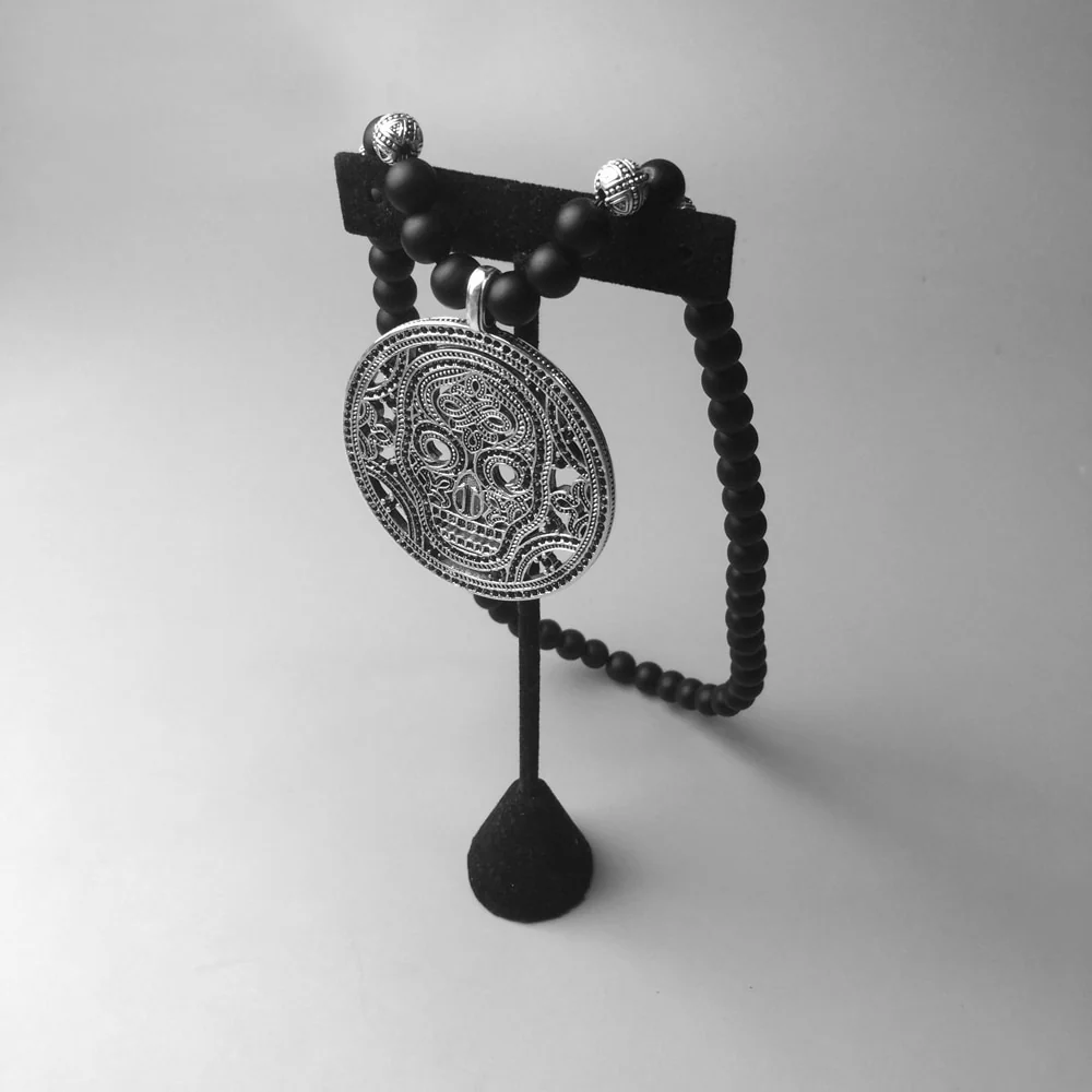 Dödskalle Halsband (Äkta Silver) Skull Emblem - Bild 7