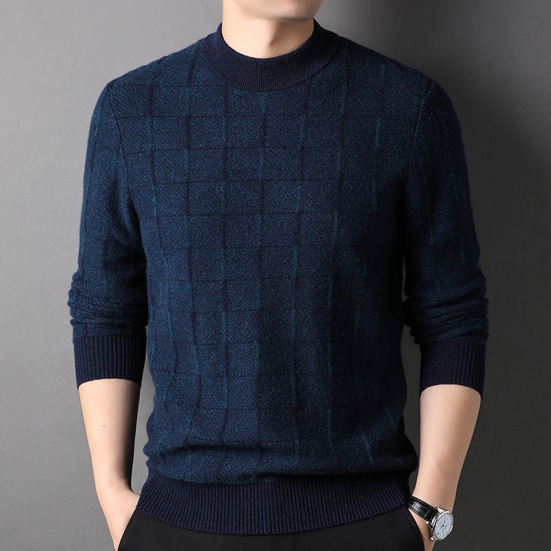 MENS COLOR Block Diamond Mönster Pure Cashmere Sweater Crew Neck - Bild 4
