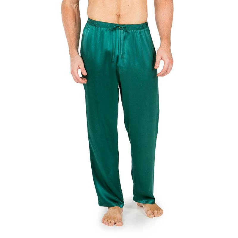 Mens Silk Pyjama Long Pants Silk Pyjamas Bottoms Sleep Pants