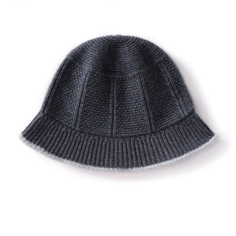Pure Cashmere Bucket Hat Textured Cashmere Bucket Cap Ribkant - Bild 5