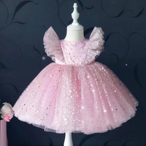 Rosa klänning för babyflickor