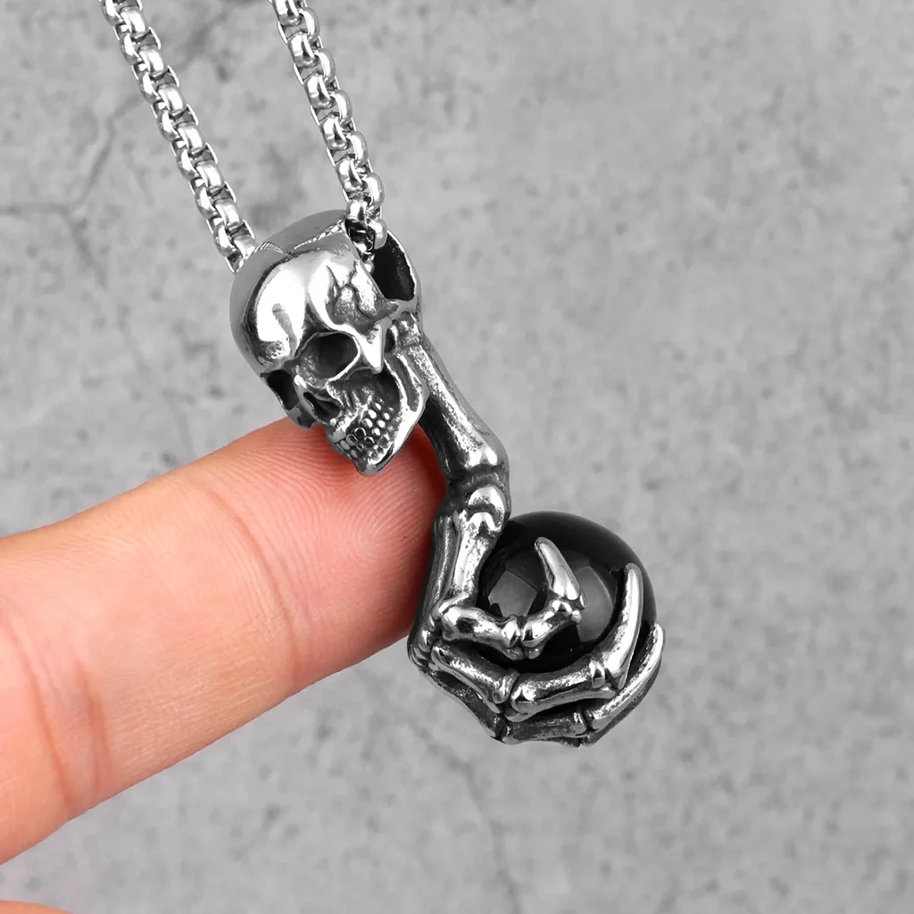 Dödskalle Halsband (Stål) Skeleton Orb - Bild 3