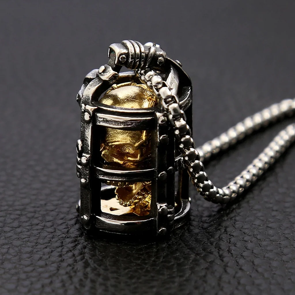 Dödskalle Halsband (Stål) Cage Skull - Bild 3