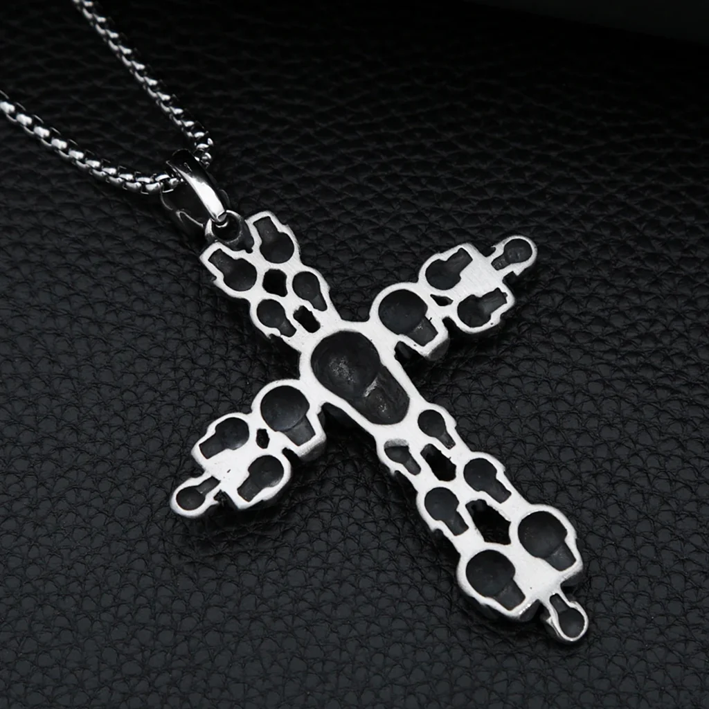 Dödskalle Halsband (Stål) Cranium Cross - Bild 6